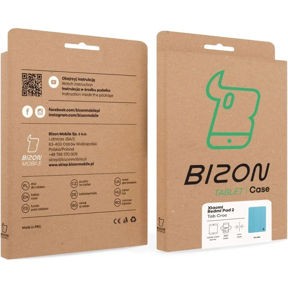 Etui z klapką Bizon Case Tab Croc do Xiaomi Redmi Pad 2 błękitne
