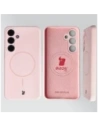 Silikonowe etui z pierścieniem magnetycznym Bizon Soft Case Magnetic do Samsung Galaxy S24+ Plus jasnoróżowe