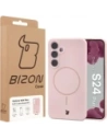 Silikonowe etui z pierścieniem magnetycznym Bizon Soft Case Magnetic do Samsung Galaxy S24+ Plus jasnoróżowe