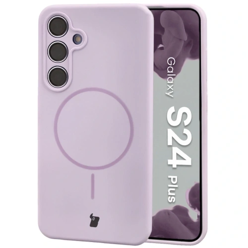 Husa moale Bizon cu magnet pentru Samsung Galaxy S24+ Plus violet deschis