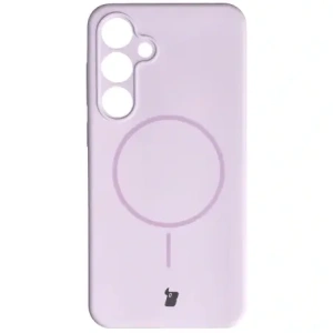 Silikonowe etui z pierścieniem magnetycznym Bizon Soft Case Magnetic do Samsung Galaxy S24+ Plus jasnofioletowe