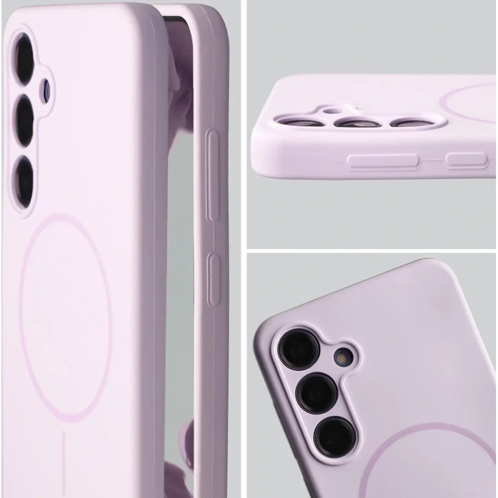 Silikonowe etui z pierścieniem magnetycznym Bizon Soft Case Magnetic do Samsung Galaxy S24+ Plus jasnofioletowe