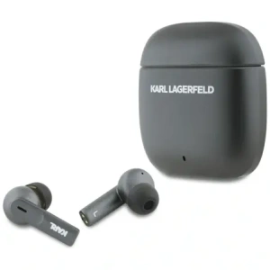 Karl Lagerfeld Drahtlose In-Ear Kopfhörer Metallbedrucktes Logo TWS ANC/ENC Bluetooth 5.4 (schwarz)