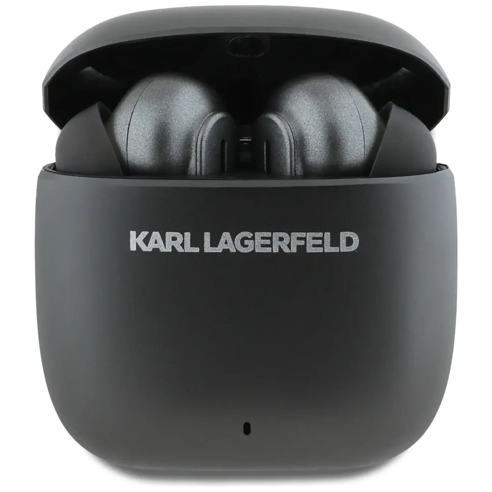 Bezprzewodowe słuchawki dokanałowe Karl Lagerfeld Metal Printed Logo TWS ANC/ENC Bluetooth 5.4 (czarne)