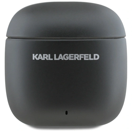 Karl Lagerfeld Bezdrátová sluchátka do uší s kovovým potiskem loga TWS ANC/ENC Bluetooth 5.4 (černá)