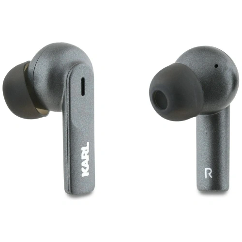 Karl Lagerfeld Bezdrátová sluchátka do uší s kovovým potiskem loga TWS ANC/ENC Bluetooth 5.4 (černá)
