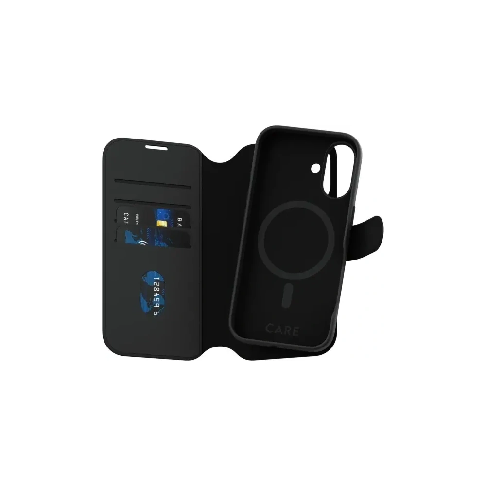 Etui z klapką CARE by PanzerGlass Feature Tango 2in1 Wallet MagSafe Apple iPhone 16 czarny