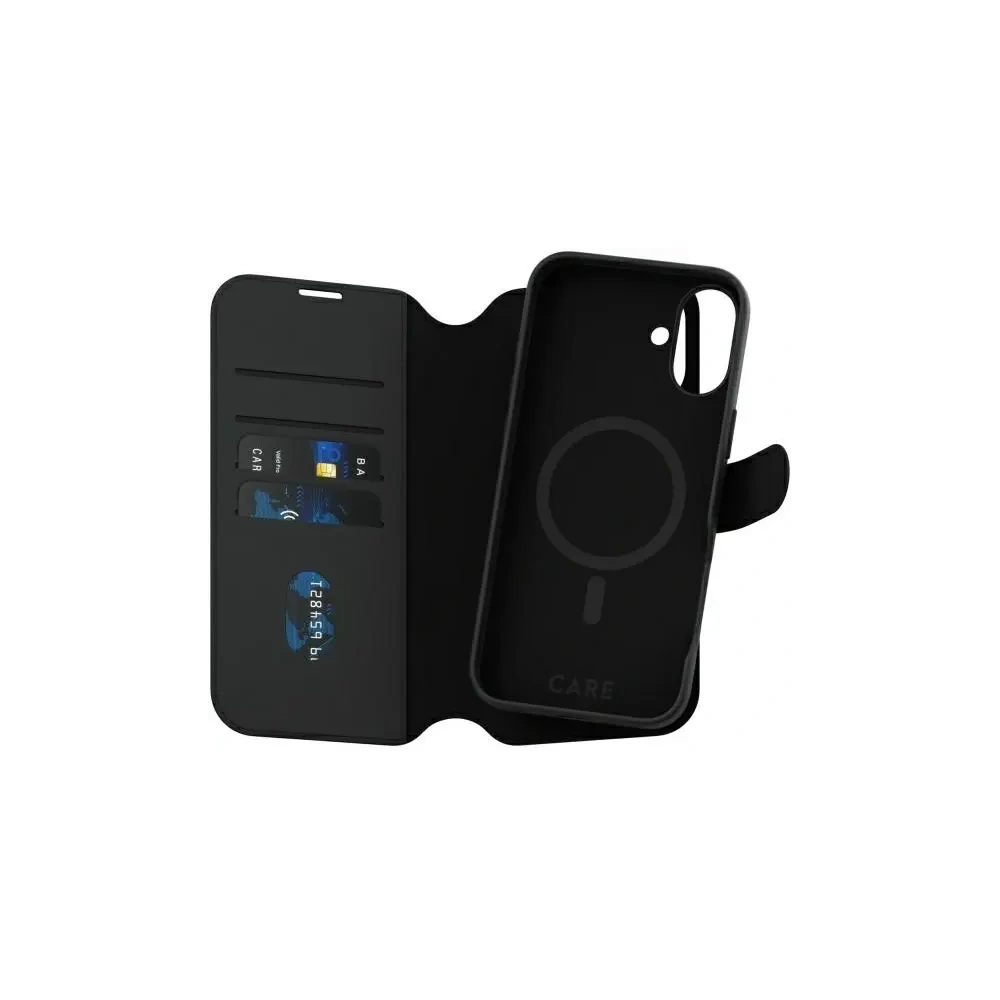 Etui z klapką CARE by PanzerGlass Feature Tango 2in1 Wallet MagSafe Apple iPhone 16 Plus czarny