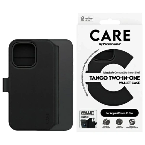 CARE by PanzerGlass Feature Tango 2in1 Wallet MagSafe Apple iPhone 16 Pro fekete