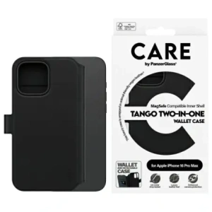 CARE od PanzerGlass Funkce Tango 2v1 Peněženka MagSafe pro Apple iPhone 16 Pro Max černá