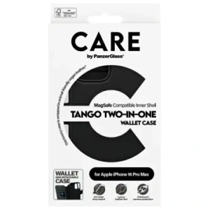 CARE od PanzerGlass Funkce Tango 2v1 Peněženka MagSafe pro Apple iPhone 16 Pro Max černá