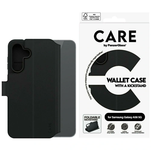 CARE de la PanzerGlass Caracteristică Portofel Suport Samsung Galaxy A56 5G negru