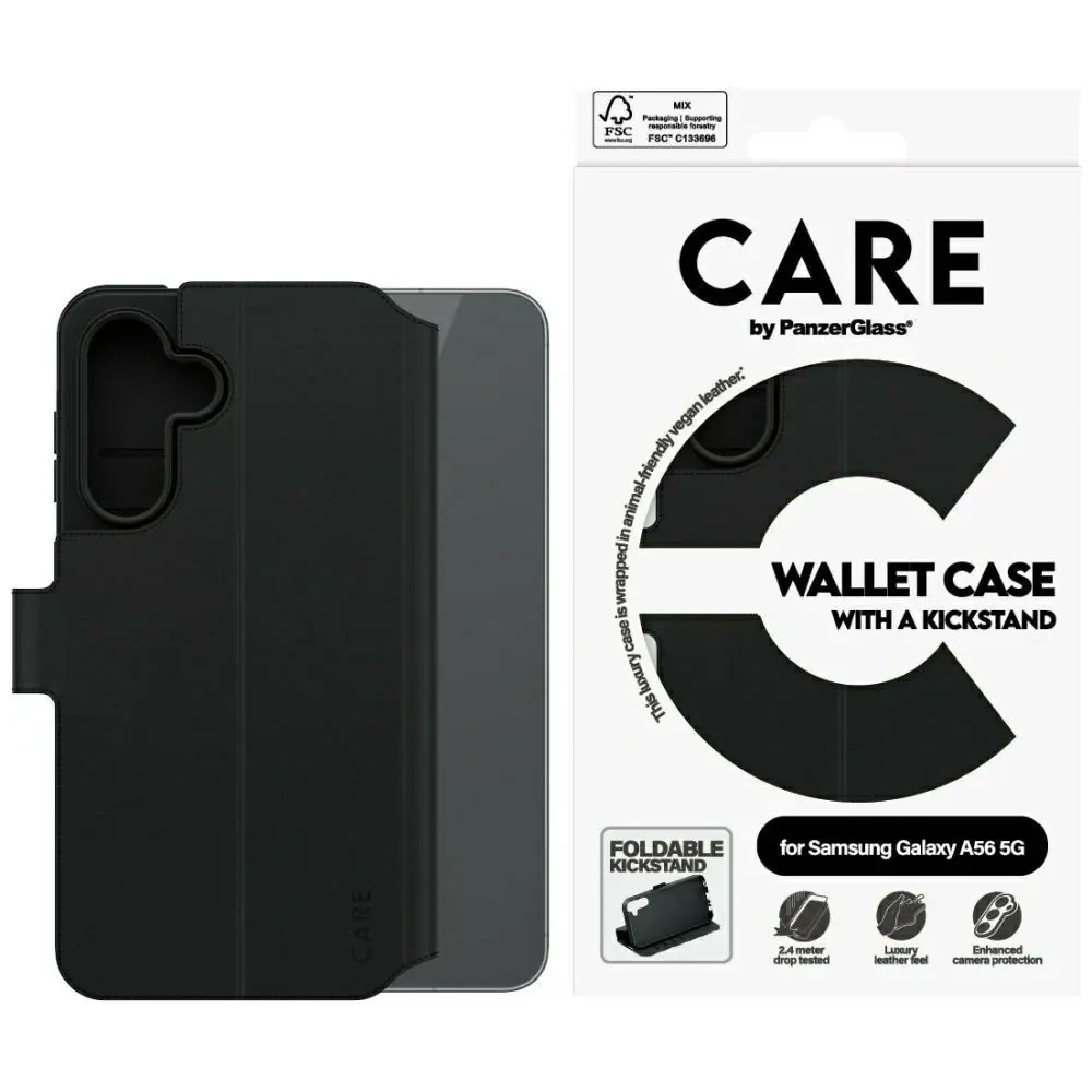 Etui z klapką CARE by PanzerGlass Feature Wallet Kickstand do Samsung Galaxy A56 5G czarny