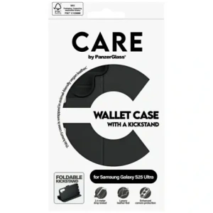 CARE by PanzerGlass Funkciós pénztárca állvány Samsung Galaxy S25 Ultra fekete