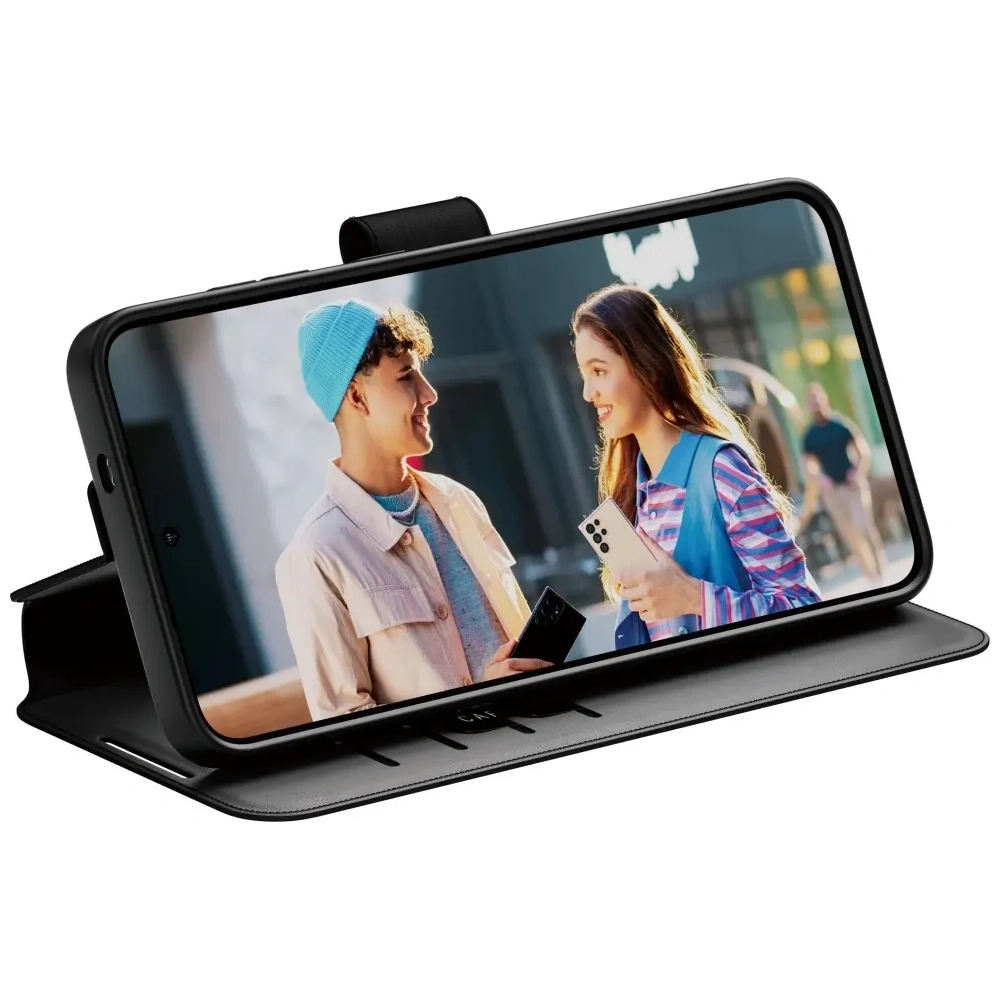 Etui z klapką CARE by PanzerGlass Feature Wallet Kickstand do Samsung Galaxy S25+ Plus czarny