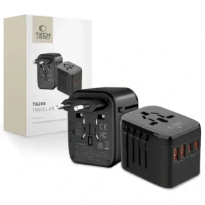 Tech-Protect TA200 cestovní adaptér EU / UK / US / AU 2xUSB-A, 2xUSB-C černý