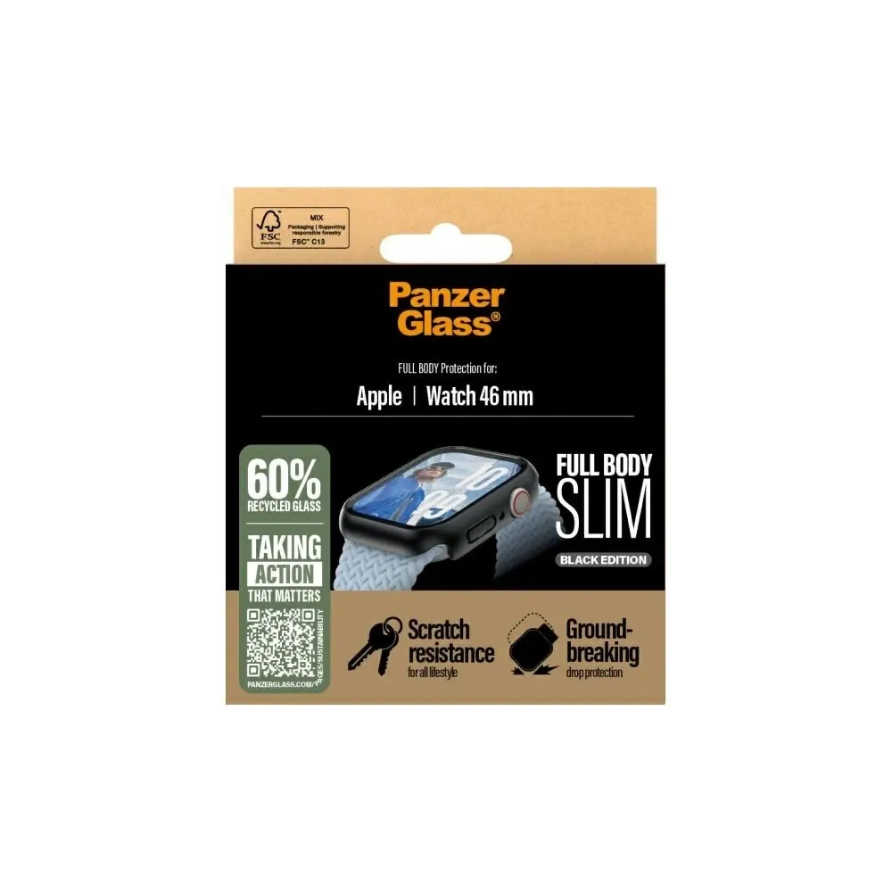 Nakładka chroniąca ekran PanzerGlass Snappie Full Body Apple Watch 10 / 11 46mm czarny