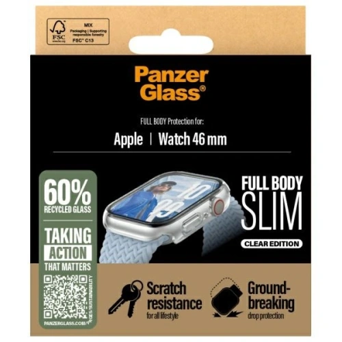 Nakładka chroniąca ekran PanzerGlass Snappie Full Body Apple Watch 10 46mm przezroczysty