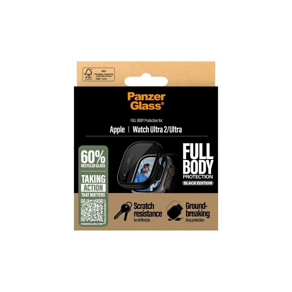 Nakładka chroniąca ekran PanzerGlass Snappie Full Body Apple Watch Ultra 2 czarny