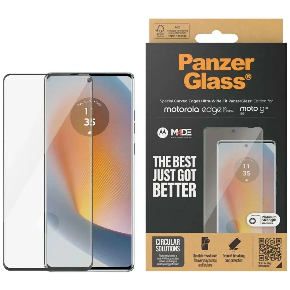 Szkło hartowane PanzerGlass Ultra-Wide Fit do Motorola Edge 50 Fusion / Moto G85