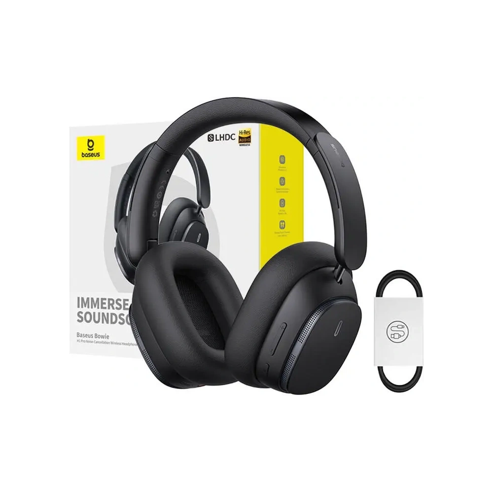 Bezprzewodowe słuchawki nauszne Baseus Bowie H1 PRO Bluetooth 5.3 (czarne)