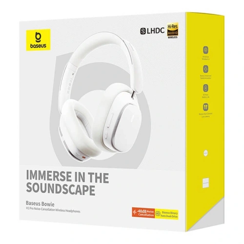 Căști wireless over-ear Baseus Bowie H1 PRO Bluetooth 5.3 (alb)