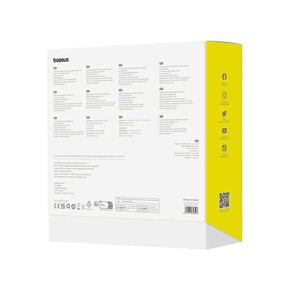 Bezprzewodowe słuchawki nauszne Baseus Bowie H1 PRO Bluetooth 5.3 (białe)