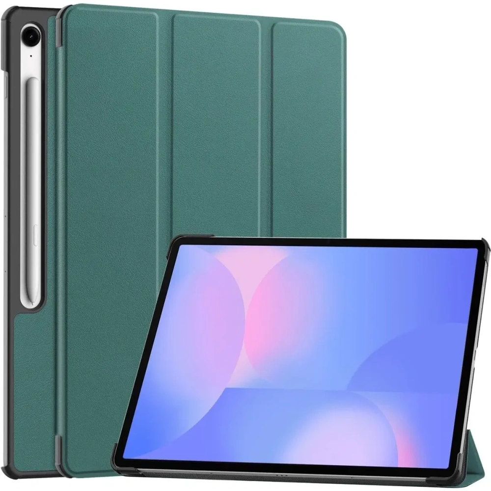 Etui z klapką Bizon Case Tab Croc do Samsung Galaxy Tab S10 FE+ Plus ciemnozielone