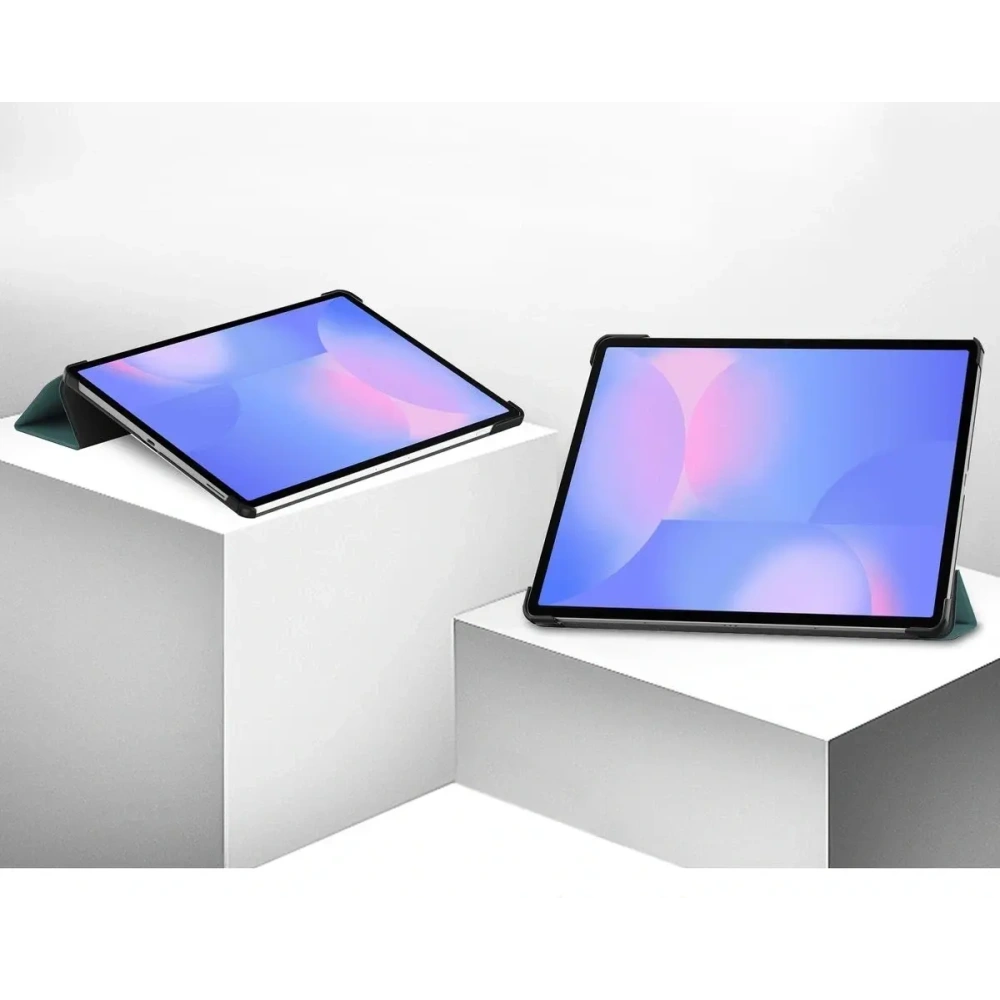 Etui z klapką Bizon Case Tab Croc do Samsung Galaxy Tab S10 FE+ Plus ciemnozielone