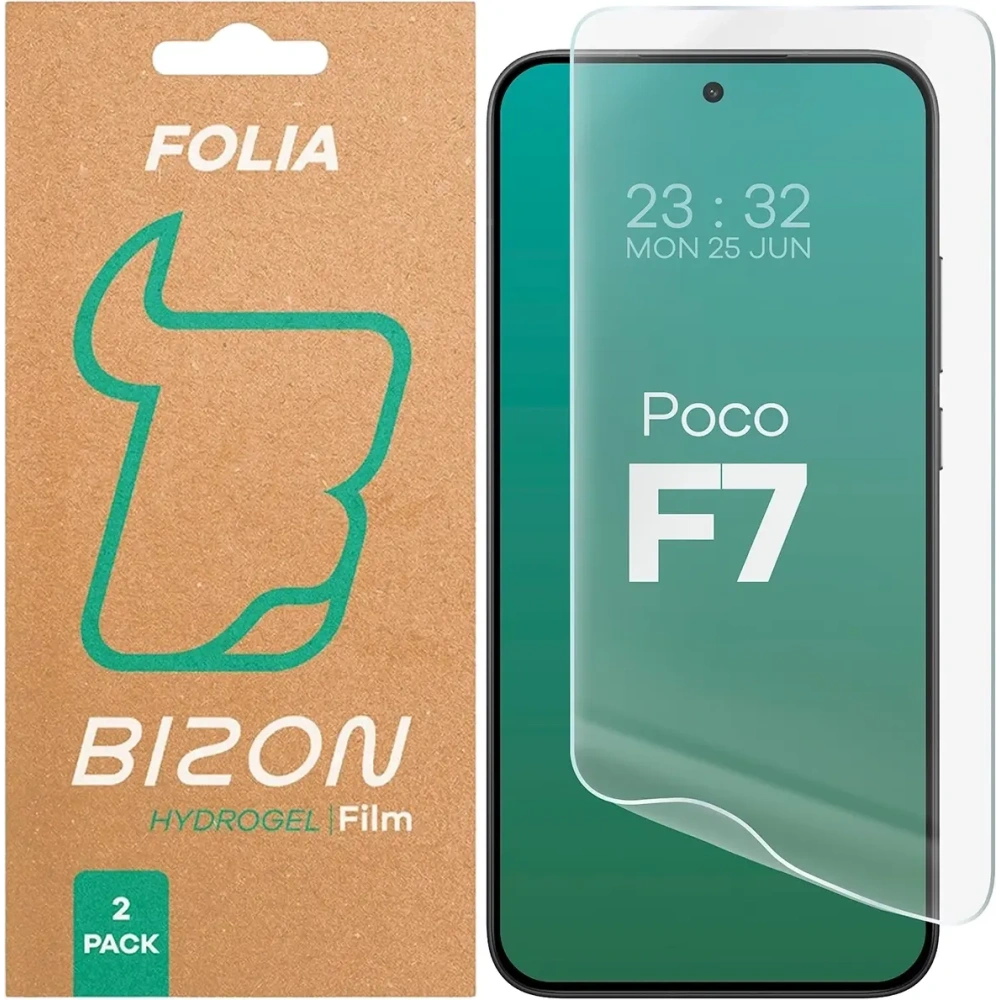 Folia hydrożelowa na ekran Bizon Glass Hydrogel Front do Xiaomi POCO F7 [2 PACK]
