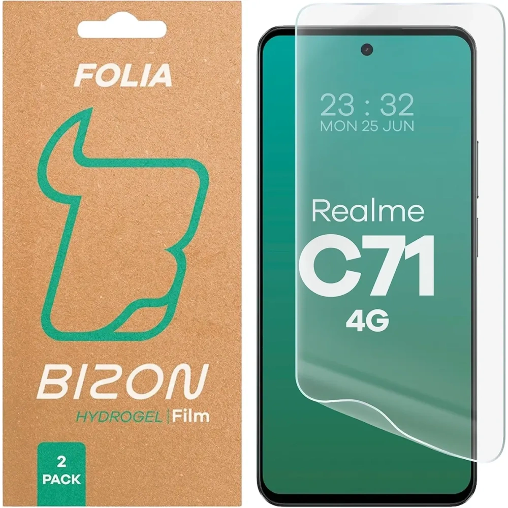 Folia hydrożelowa na ekran Bizon Glass Hydrogel Front do Realme C71 4G [2 PACK]