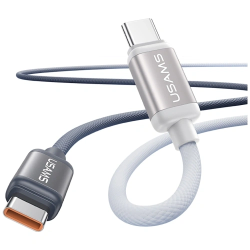 USAMS Bicolor Series SJ756 PD 60W cablu USB-C / USB-C 1.2m negru-alb