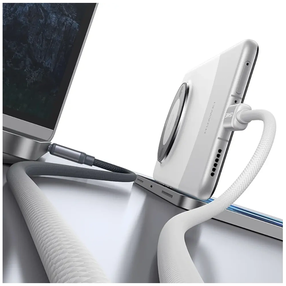 Kabel USB-C / USB-C USAMS Bicolor Series SJ756 PD 60W 1.2m czarno biały