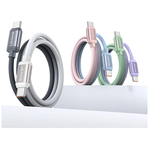 USAMS Bicolor Series SJ756 PD 60W USB-C / USB-C kabel 1,2m černobílý