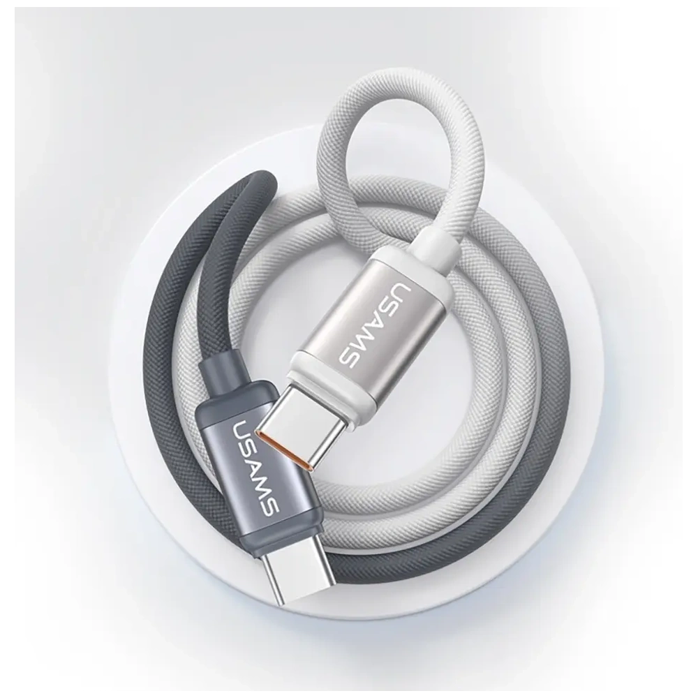 Kabel USB-C / USB-C USAMS Bicolor Series SJ756 PD 60W 1.2m czarno biały