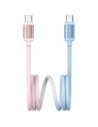USAMS Bicolor Series SJ756 PD 60W USB-C / USB-C kabel 1,2 m modro-růžový