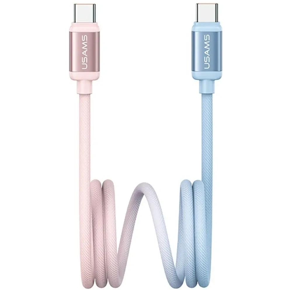 Kabel USB-C / USB-C USAMS Bicolor Series SJ756 PD 60W 1.2m niebiesko różowy