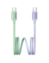 Kabel USB-C / USB-C USAMS Bicolor Series SJ756 PD 60W 1.2m zielono fioletowy