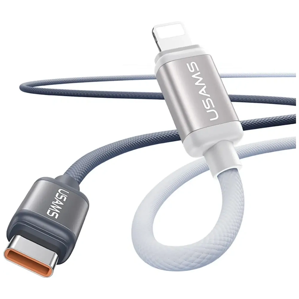 Kabel USB-C / Lightning USAMS Bicolor Series SJ757 PD 30W 1.2m czarno biały