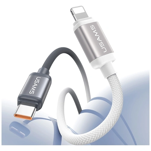 Cablu USB-C / Lightning USAMS Bicolor Series SJ757 PD 30W 1.2m negru-alb