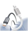 USAMS Bicolor Series SJ757 PD 30W USB-C / Lightning kabel 1,2 m černobílý