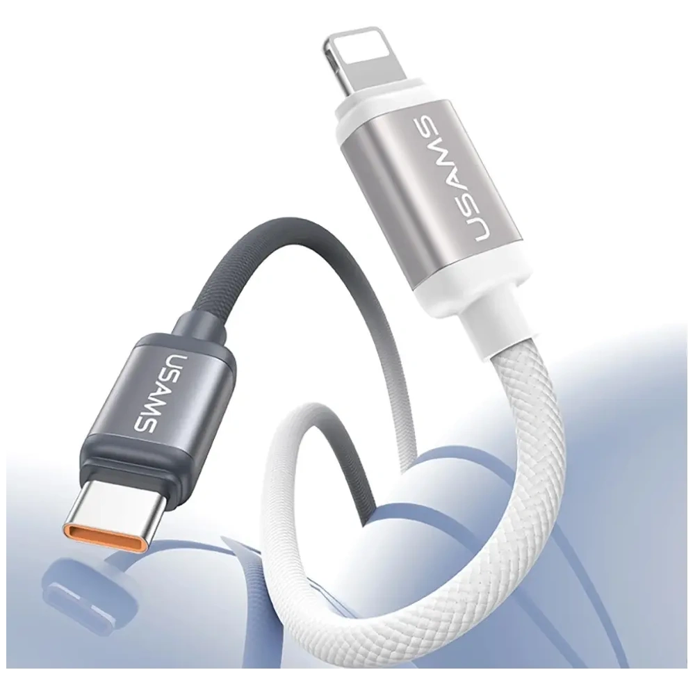 Kabel USB-C / Lightning USAMS Bicolor Series SJ757 PD 30W 1.2m czarno biały