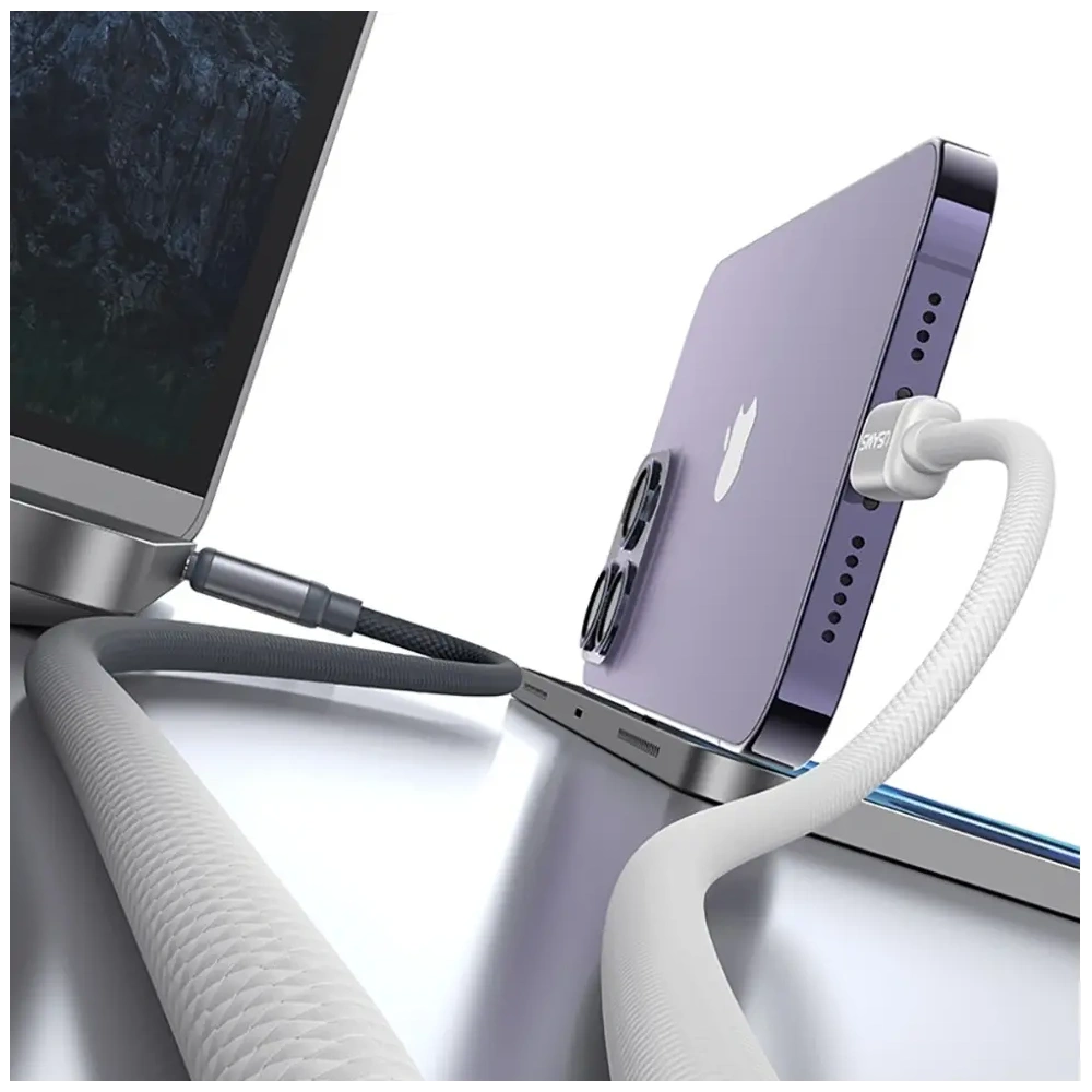 Kabel USB-C / Lightning USAMS Bicolor Series SJ757 PD 30W 1.2m czarno biały