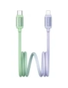Kabel USB-C / Lightning USAMS Bicolor Series SJ757 PD 30W 1.2m zielono fioletowy