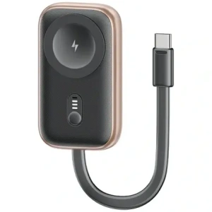 USAMS CD245 2-in-1 Wireless Charger für Apple Watch mit 1200mAh Power Bank + USB-C Kabel Tarnung