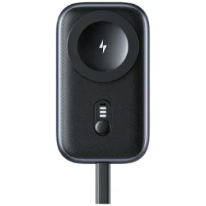 USAMS CD245 2-in-1 Wireless Charger for Apple Watch with 1200mAh Power Bank + USB-C Cable Titanium