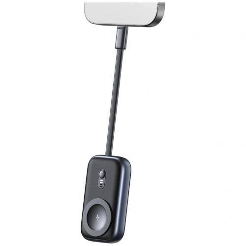 Încărcător wireless 2 în 1 USAMS CD245 pentru Apple Watch cu baterie externă de 1200mAh + cablu USB-C Titanium