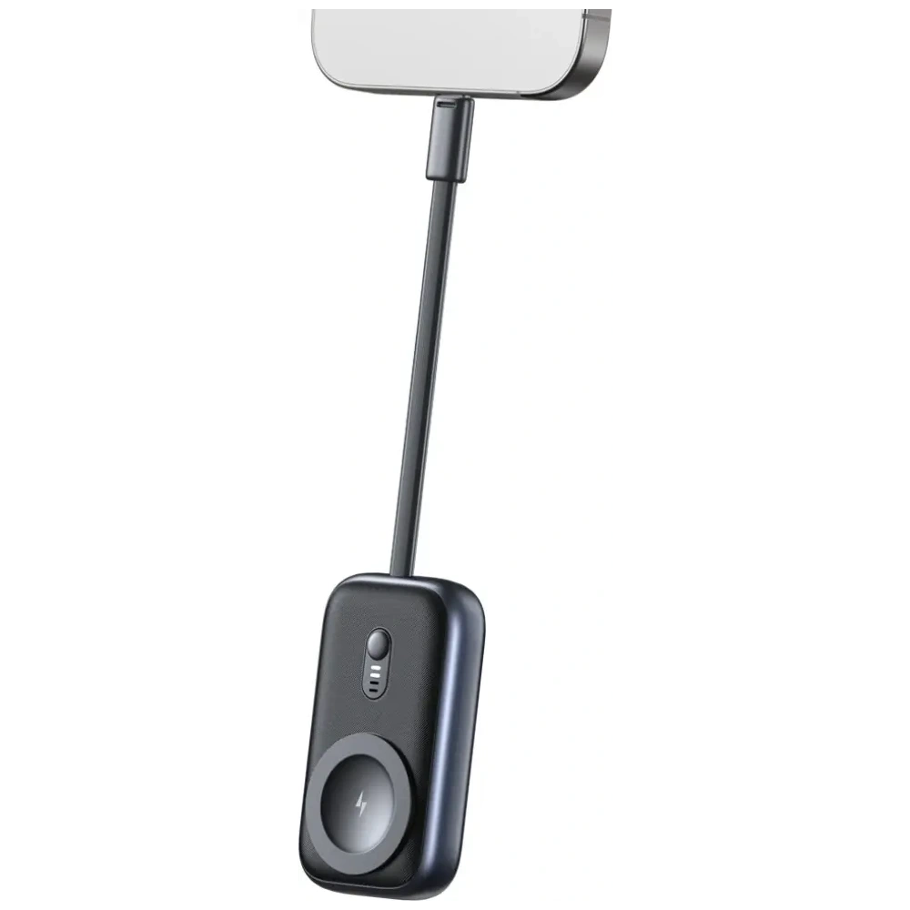 Ładowarka indukcyjna 2w1 USAMS CD245 do Apple Watch z powerbankiem 1200mAh + kabel USB-C titanium