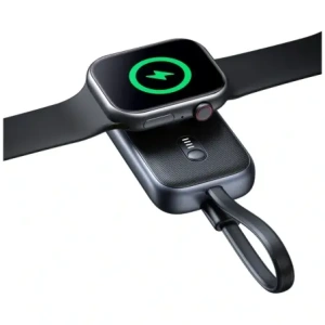 USAMS CD245 2-in-1 Wireless Charger for Apple Watch with 1200mAh Power Bank + USB-C Cable Titanium