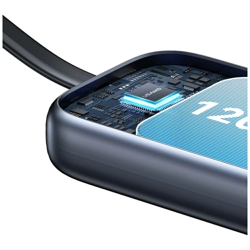 USAMS CD245 2-in-1 Wireless Charger for Apple Watch with 1200mAh Power Bank + USB-C Cable Titanium